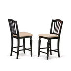 Ensemble de salle à manger hauteur comptoir - Table de bistrot et 2 chaises - Ensemble de cuisine - 36x36 pouces - Fini cerisier noir