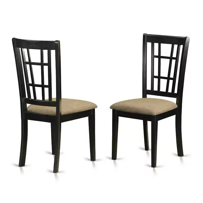 Ensemble de salle à manger vintage 3 pièces - Table à abattants et 2 chaises - Table de cuisine compacte - Finition cerise noire