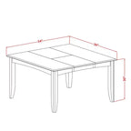 HomeStock 7-Piece Square Black & Cherry Finish Solid Wood Top Dining Table with 6-Chairs