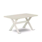 HomeStock 7-Piece Natural Oak Finish Solid Wood Top Dining Table with 6 Parson-Chairs