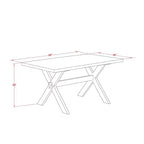 HomeStock 7-Piece Natural Oak Finish Solid Wood Top Dining Table with 6 Parson-Chairs