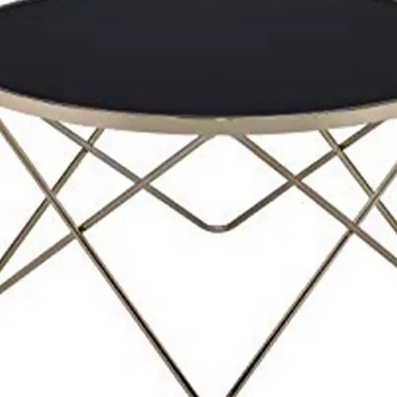 Royal Hampton Coffee Table, Black Glass & Gold