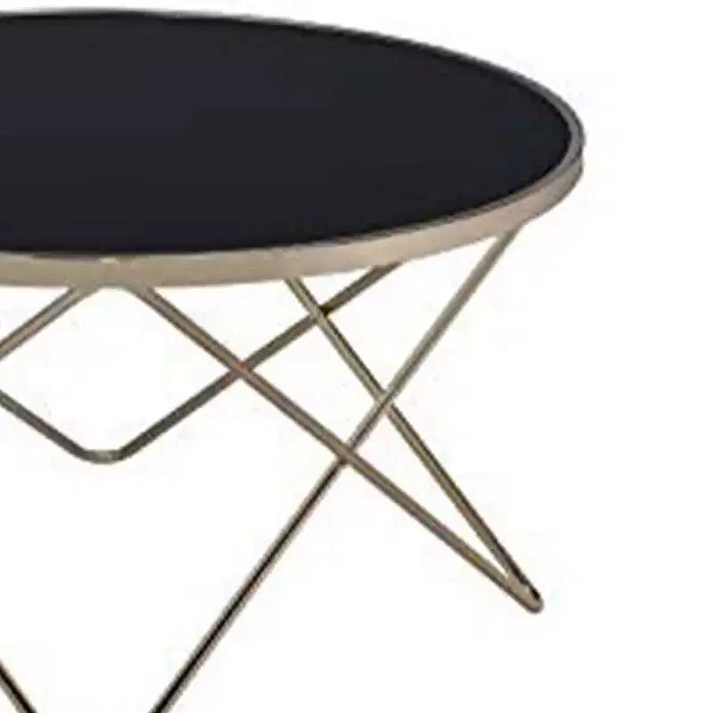 Royal Hampton Coffee Table, Black Glass & Gold