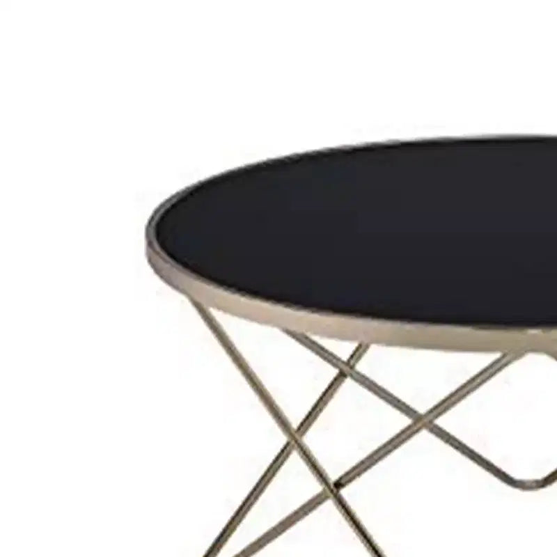 Royal Hampton Coffee Table, Black Glass & Gold