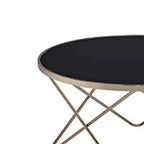 Royal Hampton Coffee Table, Black Glass & Gold
