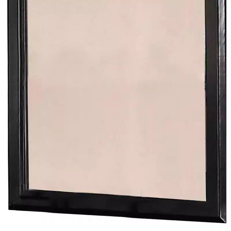 Miroir rectangulaire en bois encadré Royal Hampton de 36 pouces, noir