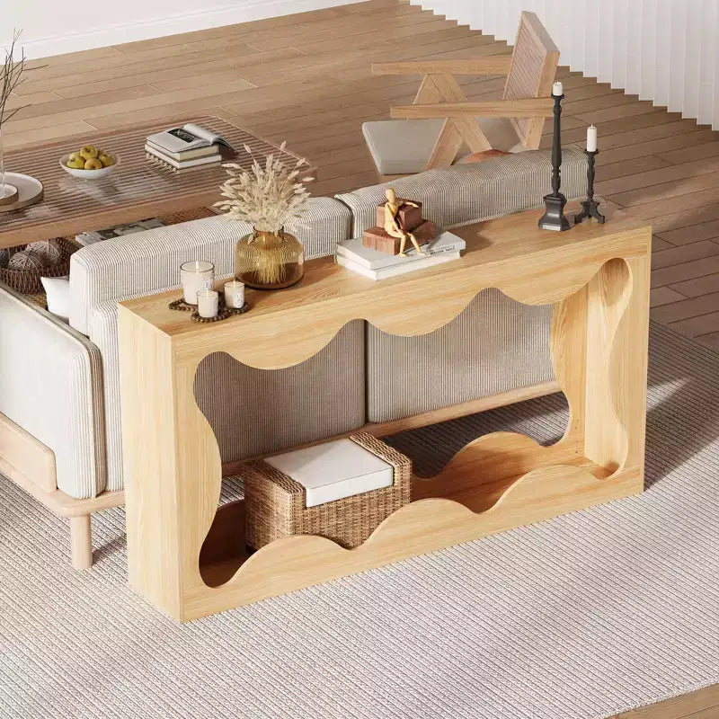 Table console de ferme de 63 pouces avec rangement, table de canapé en bois, meuble console étroit pour entrée et salon