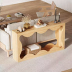 Table console de ferme de 63 pouces avec rangement, table de canapé en bois, meuble console étroit pour entrée et salon