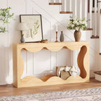 Table console de ferme de 63 pouces avec rangement, table de canapé en bois, meuble console étroit pour entrée et salon
