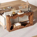 Table console de ferme de 63 pouces avec rangement, table de canapé en bois, meuble console étroit pour entrée et salon