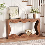 Table console de ferme de 63 pouces avec rangement, table de canapé en bois, meuble console étroit pour entrée et salon