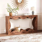 Table console de ferme de 63 pouces avec rangement, table de canapé en bois, meuble console étroit pour entrée et salon