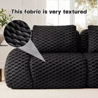 Canapé modulaire en forme de U 146, flanelle, 4 places, ottoman, boucle, sans montage, noir