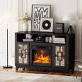 Karl Home Fireplace TV Stand for 60 Inch TV Modern Entertainment Center with Glass Door Storage Cabinet