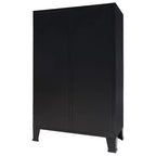 vidaXL Armoire en tôle noire avec étagères réglables moyennes