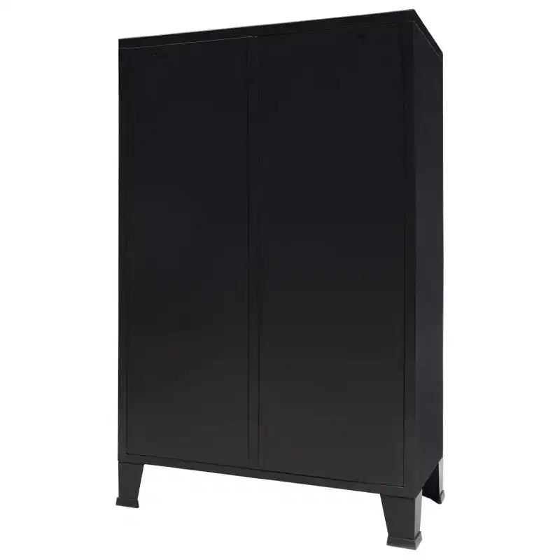 vidaXL Armoire en tôle noire avec étagères réglables moyennes