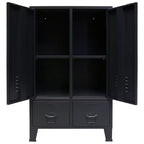 vidaXL Armoire en tôle noire avec étagères réglables moyennes