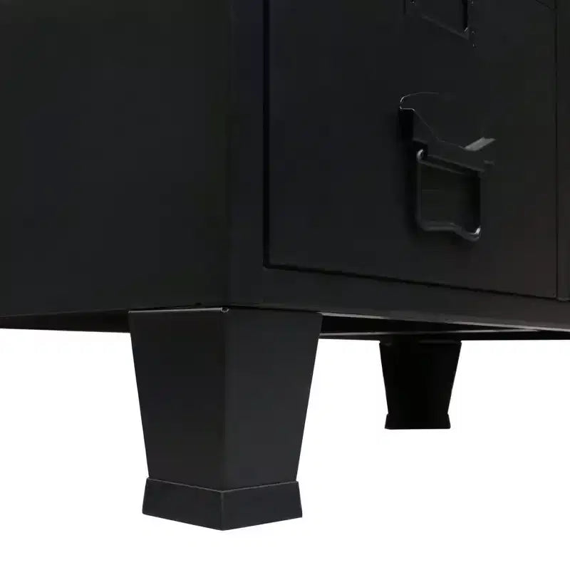 vidaXL Armoire en tôle noire avec étagères réglables moyennes