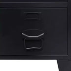 vidaXL Armoire en tôle noire avec étagères réglables moyennes