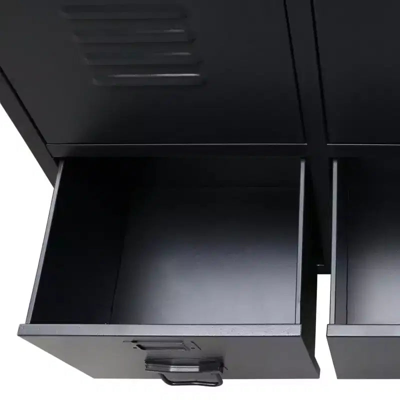 vidaXL Armoire en tôle noire avec étagères réglables moyennes