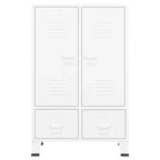 vidaXL Armoire en tôle noire avec étagères réglables moyennes