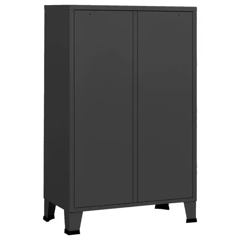 vidaXL Armoire en tôle noire avec étagères réglables moyennes