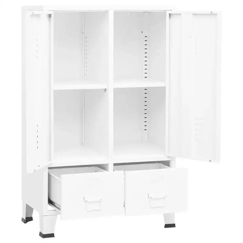 vidaXL Armoire en tôle noire avec étagères réglables moyennes