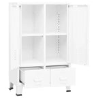 vidaXL Armoire en tôle noire avec étagères réglables moyennes
