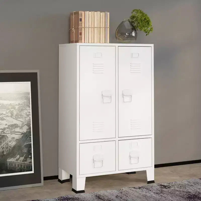 vidaXL Armoire en tôle noire avec étagères réglables moyennes