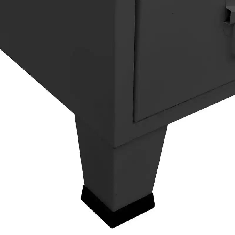 vidaXL Armoire en tôle noire avec étagères réglables moyennes
