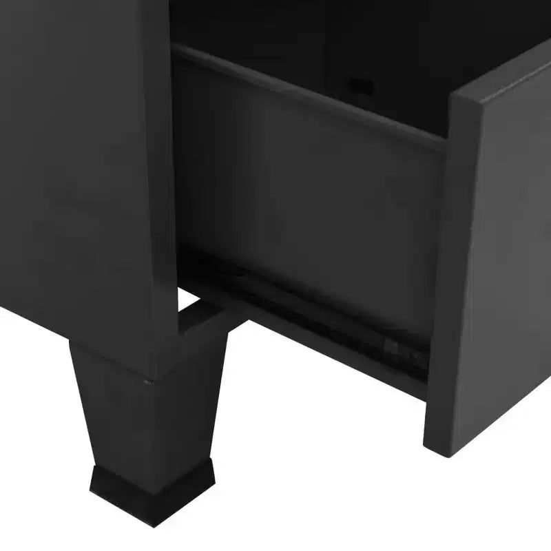 vidaXL Armoire en tôle noire avec étagères réglables moyennes
