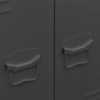 vidaXL Armoire en tôle noire avec étagères réglables moyennes