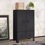 vidaXL Armoire en tôle noire avec étagères réglables moyennes