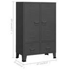 vidaXL Armoire en tôle noire avec étagères réglables moyennes
