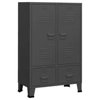 vidaXL Armoire en tôle noire avec étagères réglables moyennes