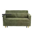 Canapé convertible gain de place TUYOHW, canapé-lit en velours côtelé avec plateau de table mobile et port USB, causeuse multifonctionnelle pour salon