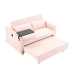 Canapé convertible gain de place TUYOHW, canapé-lit en velours côtelé avec plateau de table mobile et port USB, causeuse multifonctionnelle pour salon