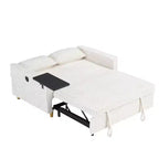 Canapé convertible gain de place TUYOHW, canapé-lit en velours côtelé avec plateau de table mobile et port USB, causeuse multifonctionnelle pour salon