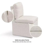 Subrtex Chaises de salle à manger capitonnées avec roulettes, chaise de salon moderne avec roulettes silencieuses pour salon, livrée assemblée, couleur avoine