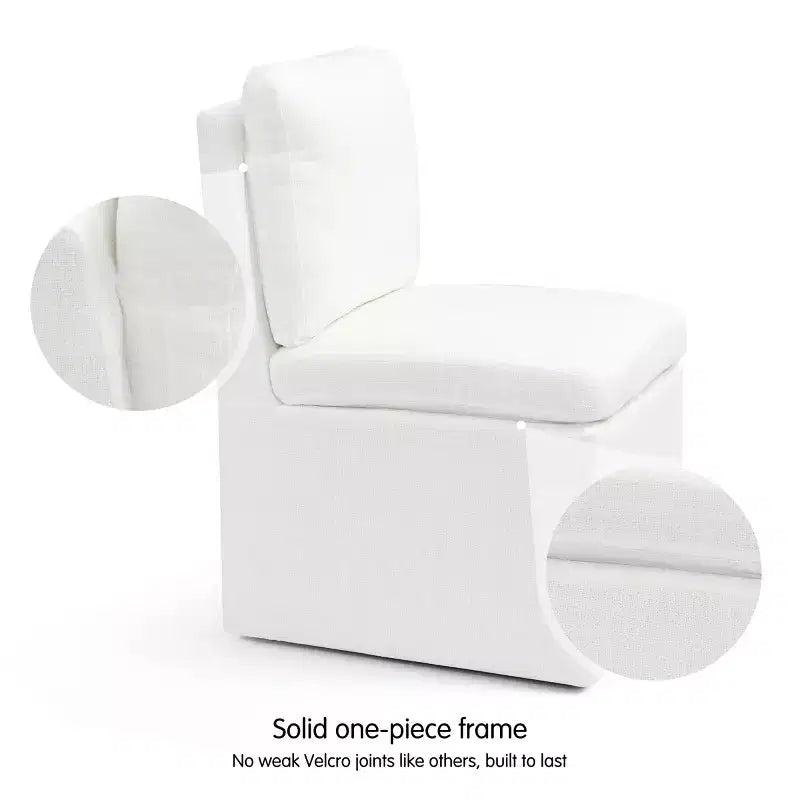 Subrtex Chaises de salle à manger capitonnées avec roulettes, chaise de salon moderne avec roulettes silencieuses pour salon, livrée assemblée, couleur avoine
