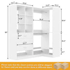 Besiost Set of 2 Freestanding Closet System with 4 Drawers, Walk-In Wardrobe Organizer with Hanging Rod
