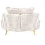Fauteuil d'appoint moderne avec ottoman, canapé simple surdimensionné rembourré, fauteuil de salon profond avec repose-pieds pour chambre, salon, bureau