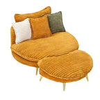 Fauteuil d'appoint moderne avec ottoman, canapé simple surdimensionné rembourré, fauteuil de salon profond avec repose-pieds pour chambre, salon, bureau