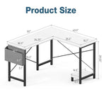 Bureau d'angle en forme de L TUYOHW pour le jeu et le bureau, bureau de jeu d'angle de 127 cm avec support CPU et poche latérale, poste de travail de bureau à domicile