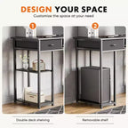 TUYOHW 48 Bureau d'ordinateur avec 2 tiroirs, bureau d'écriture avec étagères ouvertes pour coiffeuse, bureau d'étude, bureau de jeu pour bureau à domicile, dortoir