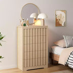 Commode de chambre à coucher avec 5 tiroirs, commode en bois de 120 cm de large, commode en bois pour TV, organisateur de rangement moderne, commodes modernes.