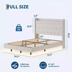 Lit flottant avec tête de lit capitonnée en velours et rangement pour chambre d'appartement, aucun sommier tapissier requis, silencieux