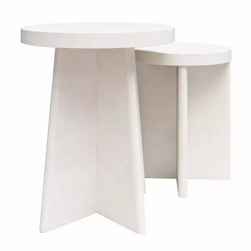 GDFStudio Nova Tables d'appoint rondes modernes en bois, lot de 2