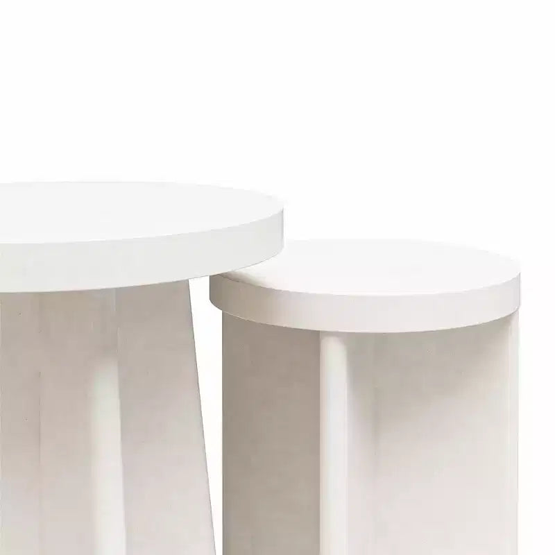 GDFStudio Nova Tables d'appoint rondes modernes en bois, lot de 2
