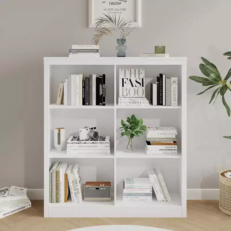 Meuble de rangement 6 cubes, étagère de présentation à 3 niveaux, étagère bibliothèque à casiers, bibliothèque moderne, bibliothèque ouverte en bois pour chambre, salle de classe, bureau